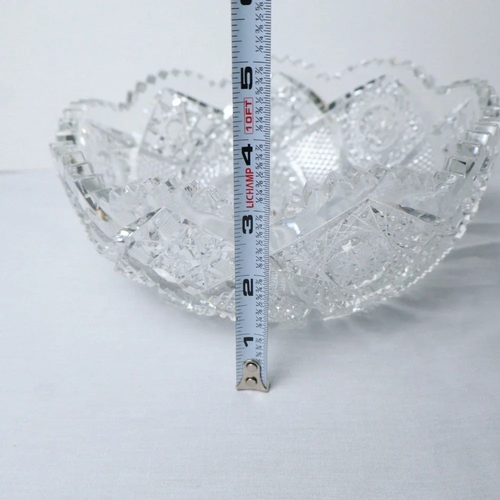 Antique American Brilliant Period Cut Glass Bowl 9